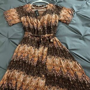 Miss Me Wrap Dress Chevron Print